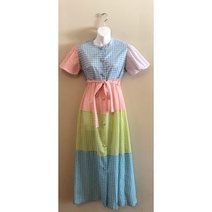 Vintage Gingham Loungewear Dress